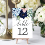ネイビー開花テーブ結婚ルカードのテーブル番号 テーブルナンバー<br><div class="desc">お客様救済は、これらの素敵なテーブル番号を持つテーブルを簡単に見つけることができる。番号を簡単に変更し、カートに追加する。プリントナンバーズは必要だ！</div>