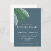 ネイビー離れパームリハーサル夕食招待状 招待状 (正面/裏面)