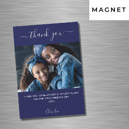 ネイビー青い写真のスクリプ感謝していトyou magnet