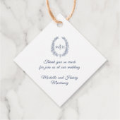 ネイビー青葉楕円形リースモノグラム結婚ズ フェイバータグ (裏面)