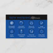 ネイビー黒歯ホワイトニングのアフターケアのヒント 名刺 (裏面)