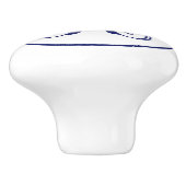 ネイビー3イニシャルつる植物スクリプトモノグラムDIY BG セラミックノブ (側面)