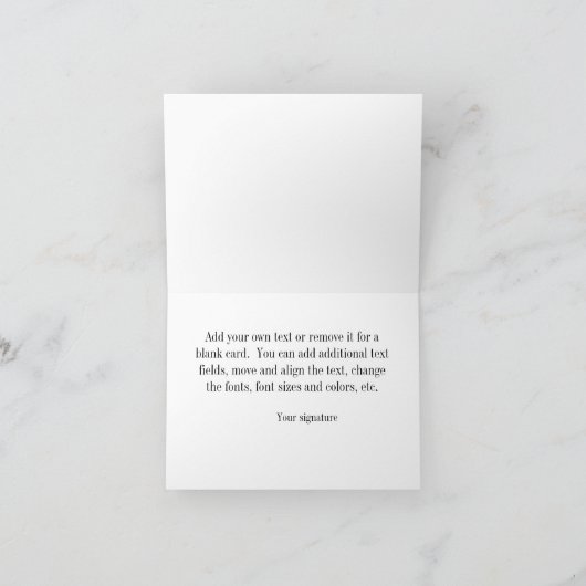 ネイビー3イニシャルつる植物スクリプトモノグラムDIY BG ノートカード (内部)