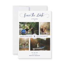 ネイビー4カスタム枚の写真ミニマリスト結婚コラージュ