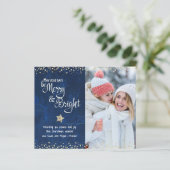 ネイビー お得な写真入りクリスマスカード「Days Be Merry Bright」 (スタンド正面)