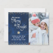 ネイビー お得な写真入りクリスマスカード「Days Be Merry Bright」 (正面)
