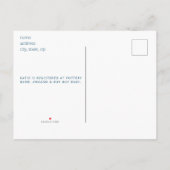 ネイビー かわいい ユーモア 男の子 ママ ライフ 赤ちゃんのお披露目 メールで 案内ポストカード (裏面)