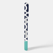 ネイビー&アクアトレリスモノグラム Case-Mate iPhoneケース (裏面 / 右)