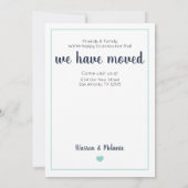 ネイビー&アクアホームスウィートホーム – テキサス州ムービング 案内状 (裏面)