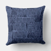 ネイビー・アブストラクト・レース・パターン クッション (裏面)