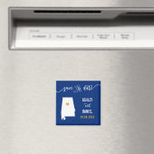 ネイビー・アラバマ・ウェディング日付マップを保存 マグネット (インサイチュ (食洗機))