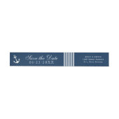 ネイビー+アンカーの結婚式Save the Date ラップアラウンドラベル (単一)