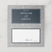 ネイビー・アンド・シルバーグリッター パーソナライズされた プレイスカード (外部開封)
