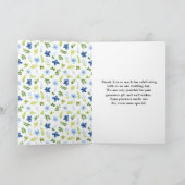 ネイビー・アンド・ベビーブルー結婚フローラ サンキューカード (内部)