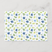 ネイビー・アンド・ベビー・ブルーフローラ結婚ズ・ハネムーン基金 エンクロージャーカード (裏面)