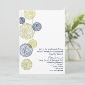 ネイビー&イエロートワイングローブリハーサルディナー 招待状 (スタンド正面)