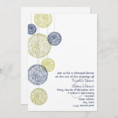 ネイビー&イエロートワイングローブリハーサルディナー 招待状 (正面/裏面)