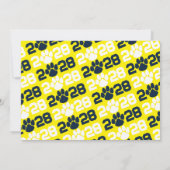 ネイビー&イエローポープリント卒業発表 招待状 (裏面)