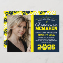 ネイビー&イエローポープリント卒業発表