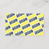 ネイビー&イエロー卒業ミニ卒業招待状 名刺 (裏面)