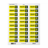 ネイビー&イエロー卒業差出人住所ラベル ラベル (フルシート)