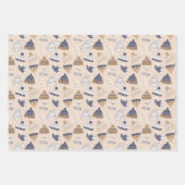 ネイビー・ウィンター・クリスマス ラッピングペーパーシート (正面3)