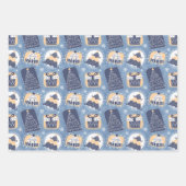 ネイビー・ウィンター・クリスマス ラッピングペーパーシート (正面2)