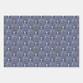 ネイビー・ウィンター・クリスマス ラッピングペーパーシート (正面)