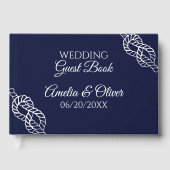 ネイビー ウェディング ロープ 結婚式 ゲストブック (正面)