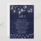 ネイビー・ウッド・メイスン・ジャーズのテーブル番号1シーティングチャート 招待状 (裏面)