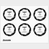 ネイビー・エアクルー・フォトグラファー・ステッカー ラウンドシール (シート)