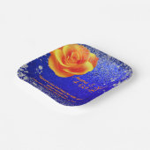 ネイビー・オレンジきらきら光るテーマ ペーパープレート (傾斜あり)