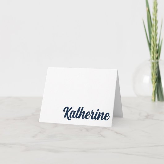 ネイビー、オレンジオーバーン、アラバマパーソナライズされたカード サンキューカード (正面)