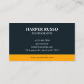 ネイビー&オレンジプロフェッショナル写真 名刺 (裏面)