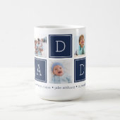 ネイビー | カスタムDaddy 5フォトカラーブロックコラージュ コーヒーマグカップ (中央)