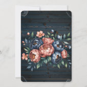 ネイビー&カッパーピーニーウッドウェディングシャワー 招待状 (裏面)