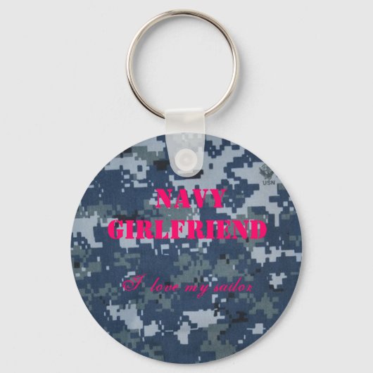 ネイビー・ガールフレンド、私は私のセーラーを愛している キーホルダー (正面)