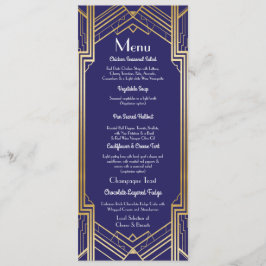 ネイビー・ギャツビーメニュー　ウェディング・レセプション　1920年代のアール・デコ 招待状