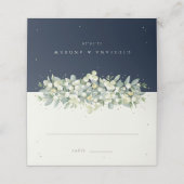 ネイビー/クリームスノーベリー+ユーカリ結婚ス プレイスカード (外部開封)