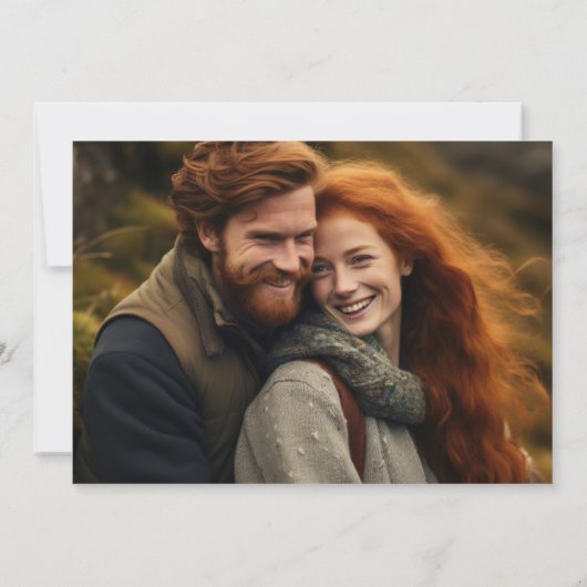 ネイビー&クリームヴィンテージフローラクレストモノグラム写真 セーブザデート (裏面)