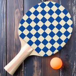 ネイビー＆クリーム チェッカー 卓球ラケット
