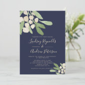 ネイビー&グリーンウォーター色ミスタントー結婚ズ 招待状 (スタンド正面)