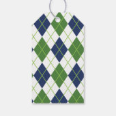 ネイビー&グリーンゴルフギフトパーソナライズされたラベル ギフトタグ (裏面)