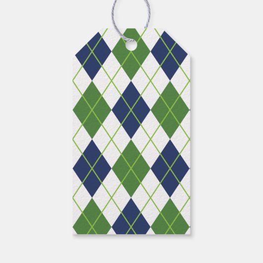 ネイビー&グリーンゴルフギフトパーソナライズされたラベル ギフトタグ (裏面)