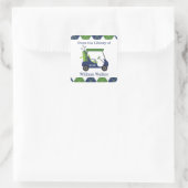 ネイビー&グリーンゴルフシールパーソナライズされたカー スクエアシール (バッグ)