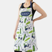 ネイビー&グリーンゴルフパーソナライズされた エプロン (インサイチュ)