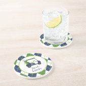 ネイビー&グリーンゴルフパーソナライズされた コースター (側面)