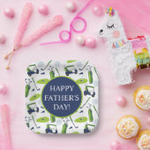 ネイビー&グリーンゴルフパーソナライズされた ペーパープレート (パーティー)