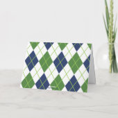 ネイビー&グリーンパーソナライズされたゴルフ折り畳みノートカード サンキューカード (裏面)