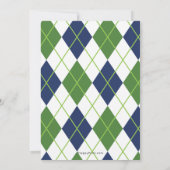 ネイビー & グリーン アーガイル ゴルフパーティーの招待状 招待状 (裏面)
